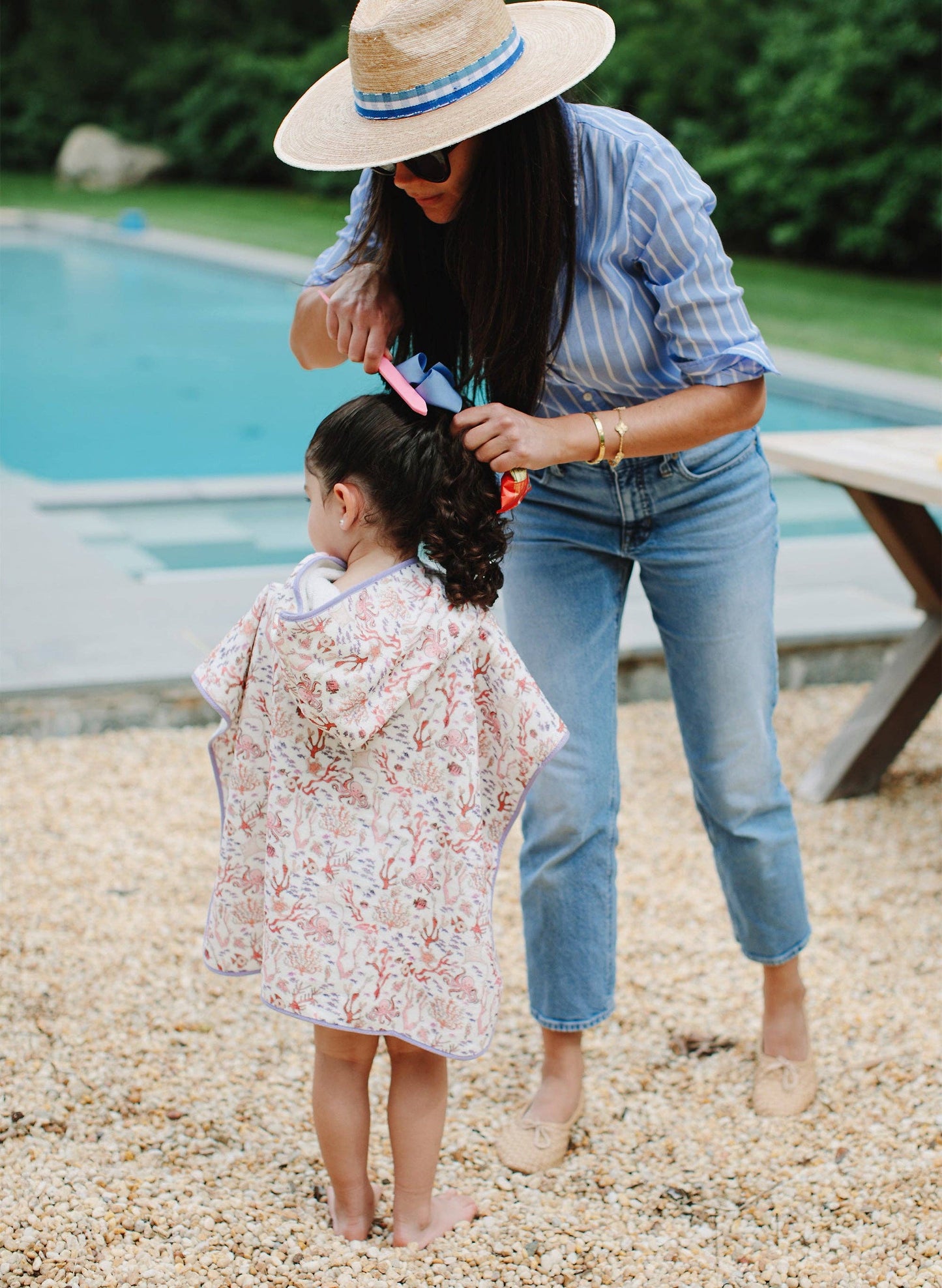 Swim Poncho - Rosy Coral Reef