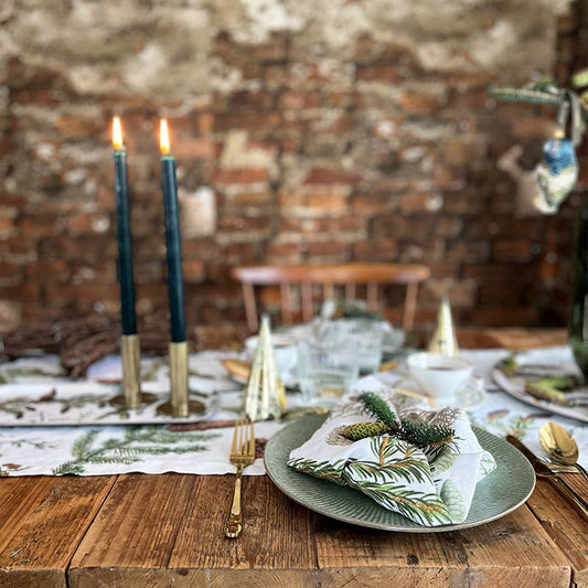 Linen Table Runner - Pine Trees