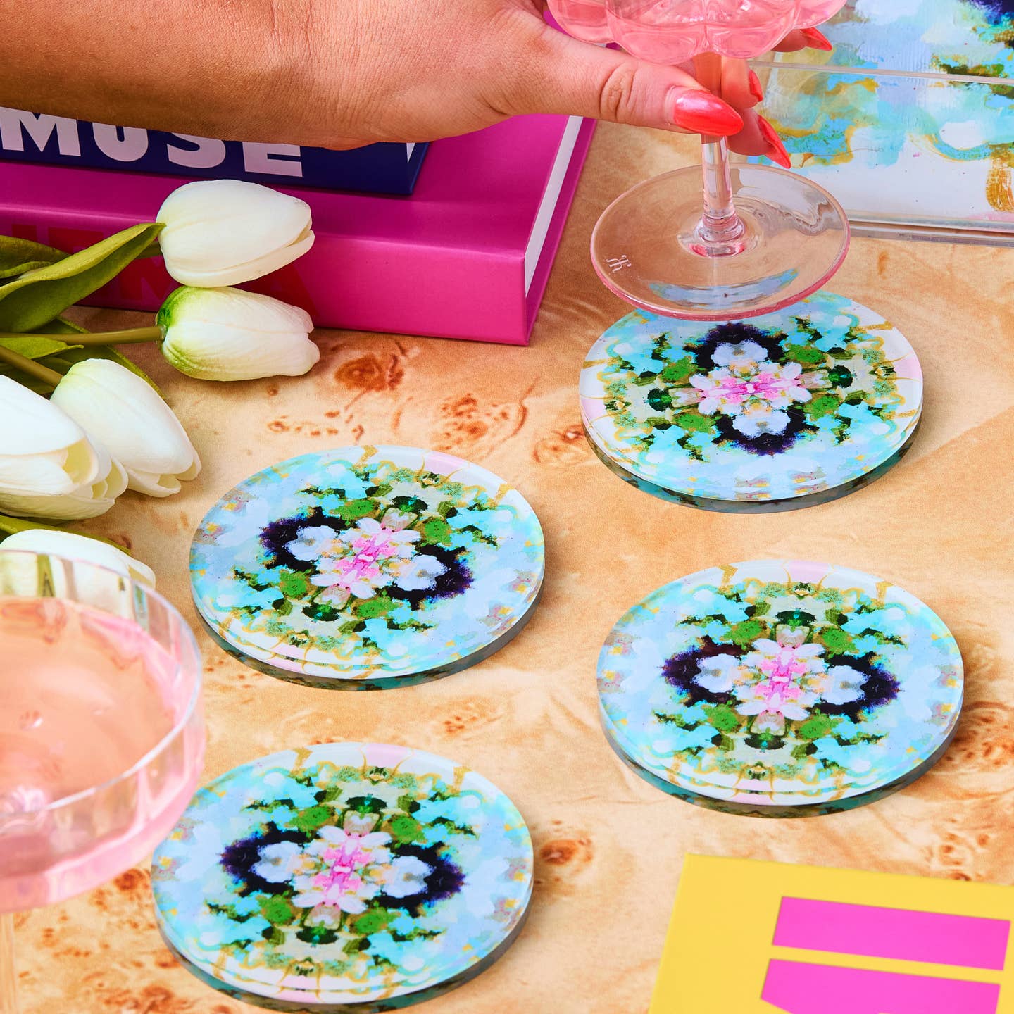 Boxed Coaster Set of 4 - Nantucket Bloom