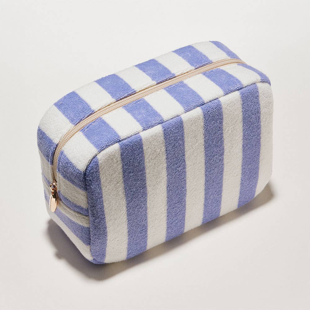 Striped Pattern Cosmetic Pouch Bag: Lavender