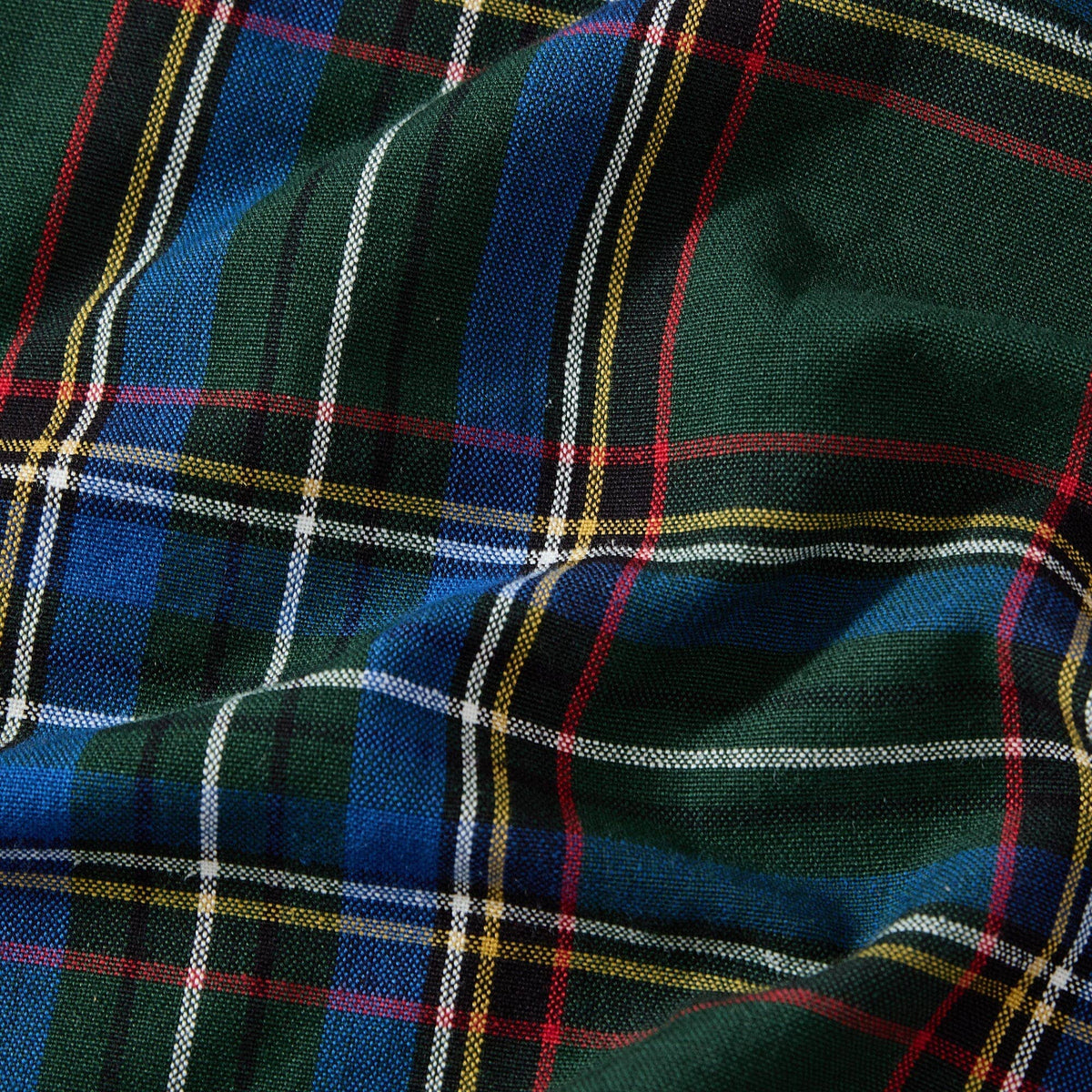 Stowe Tartan Holiday Plaid Cotton Christmas Table Runner: Green
