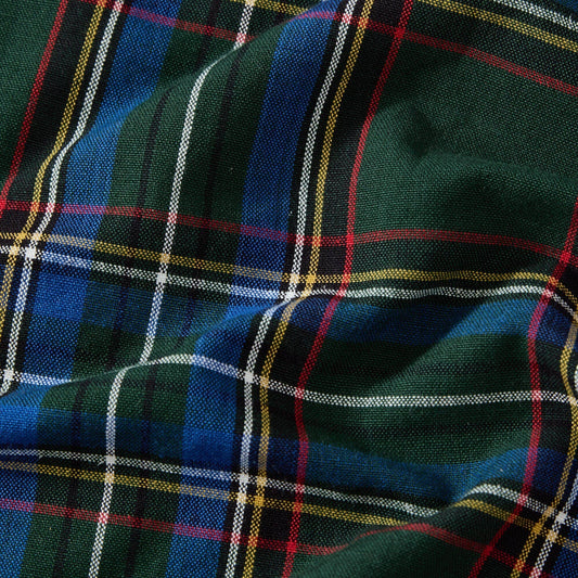 Stowe Tartan Holiday Plaid Cotton Christmas Table Runner: Green