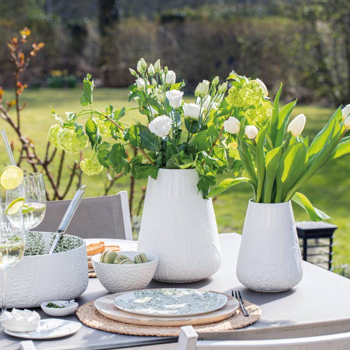 9.4" Embossed Vase - Grass