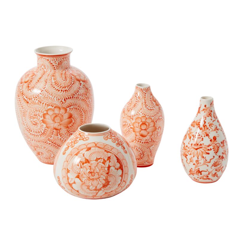 Eleanor Vase - Coral 6.5"x9.25"