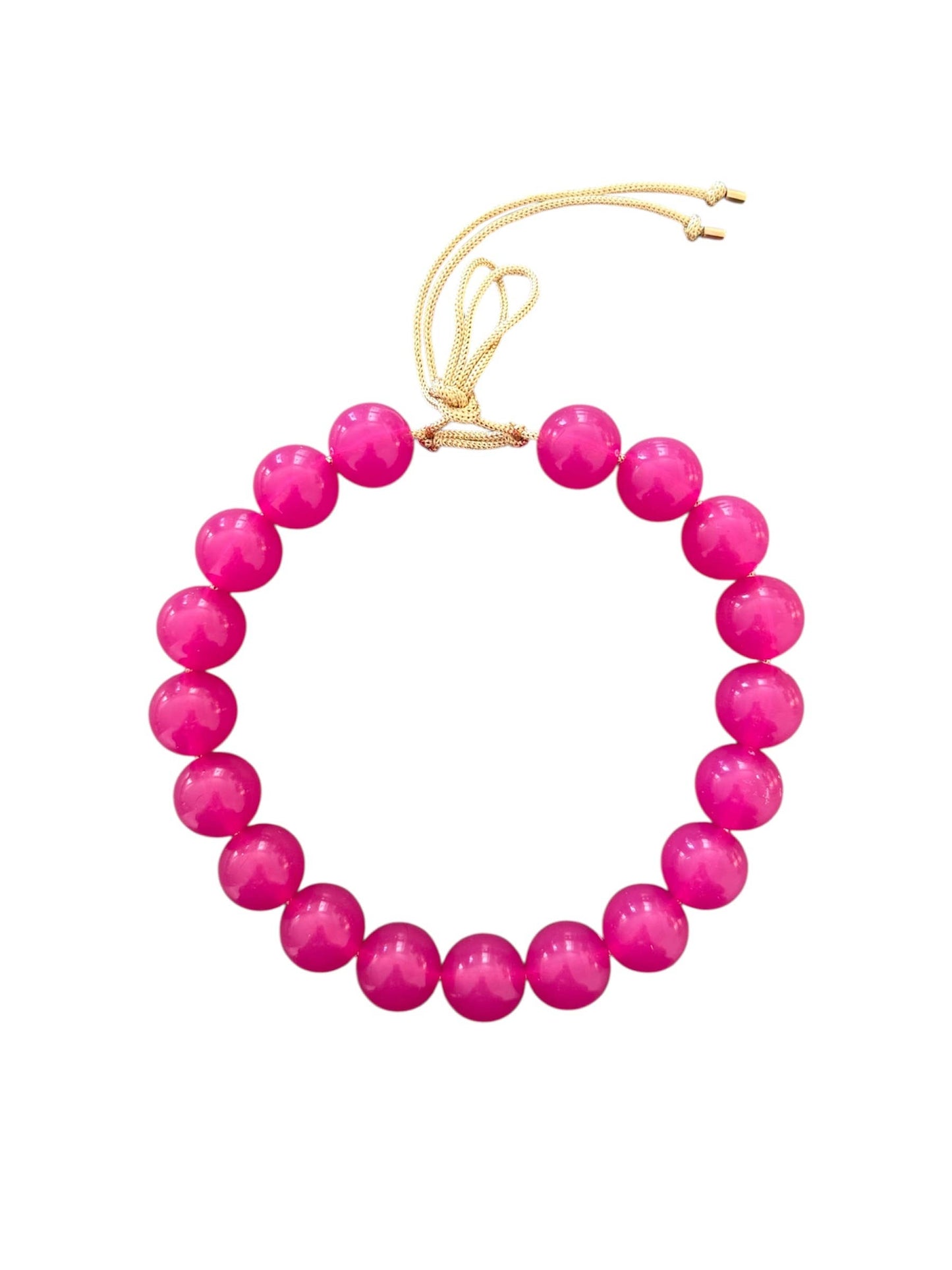 Chunky Beaded Necklace - Hot Pink