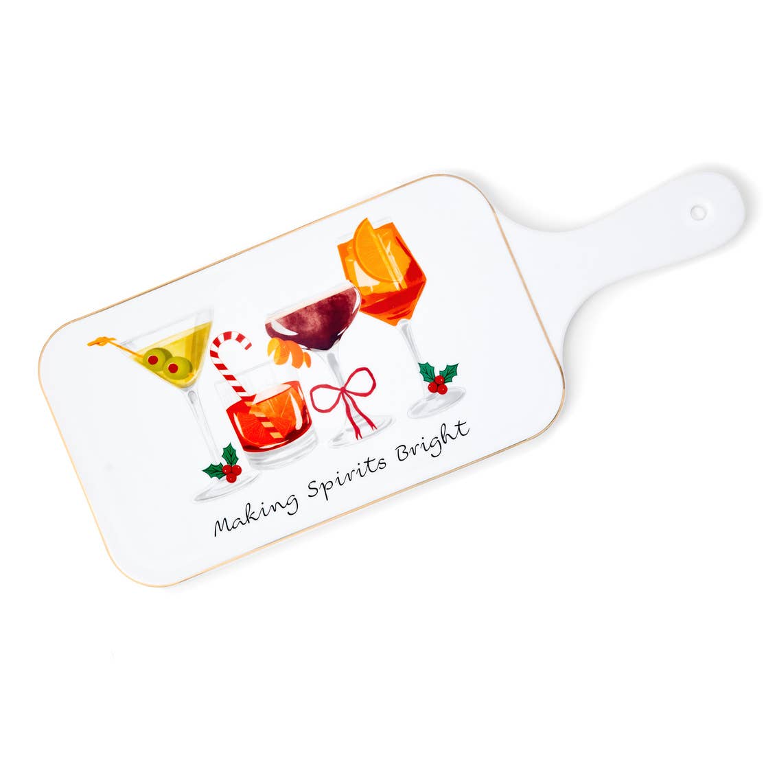 Holiday Cheers Cheese Board / Serving Platter - Christmas