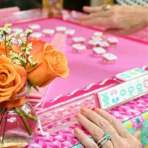 Mahjong Mat - Prism Pink