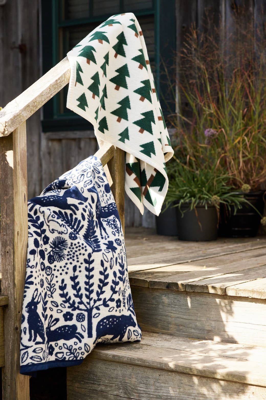 Whimsical Woods Navy Mini Blanket