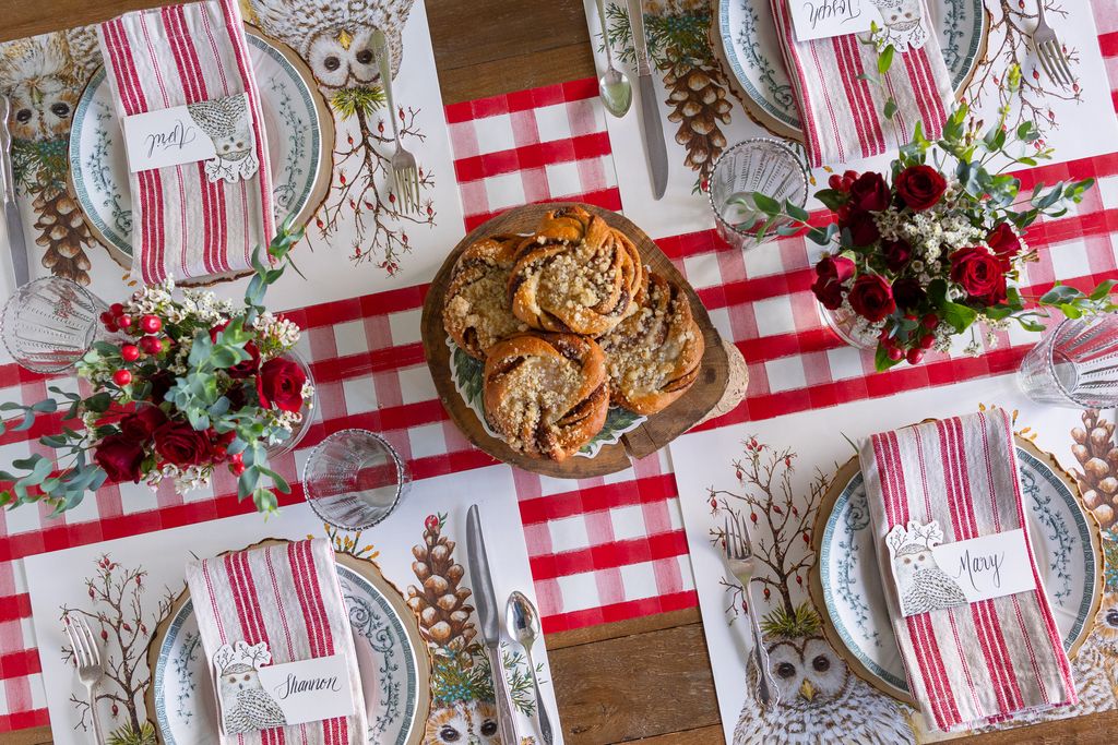 Paper Placemats Pad - Festive Little Owls