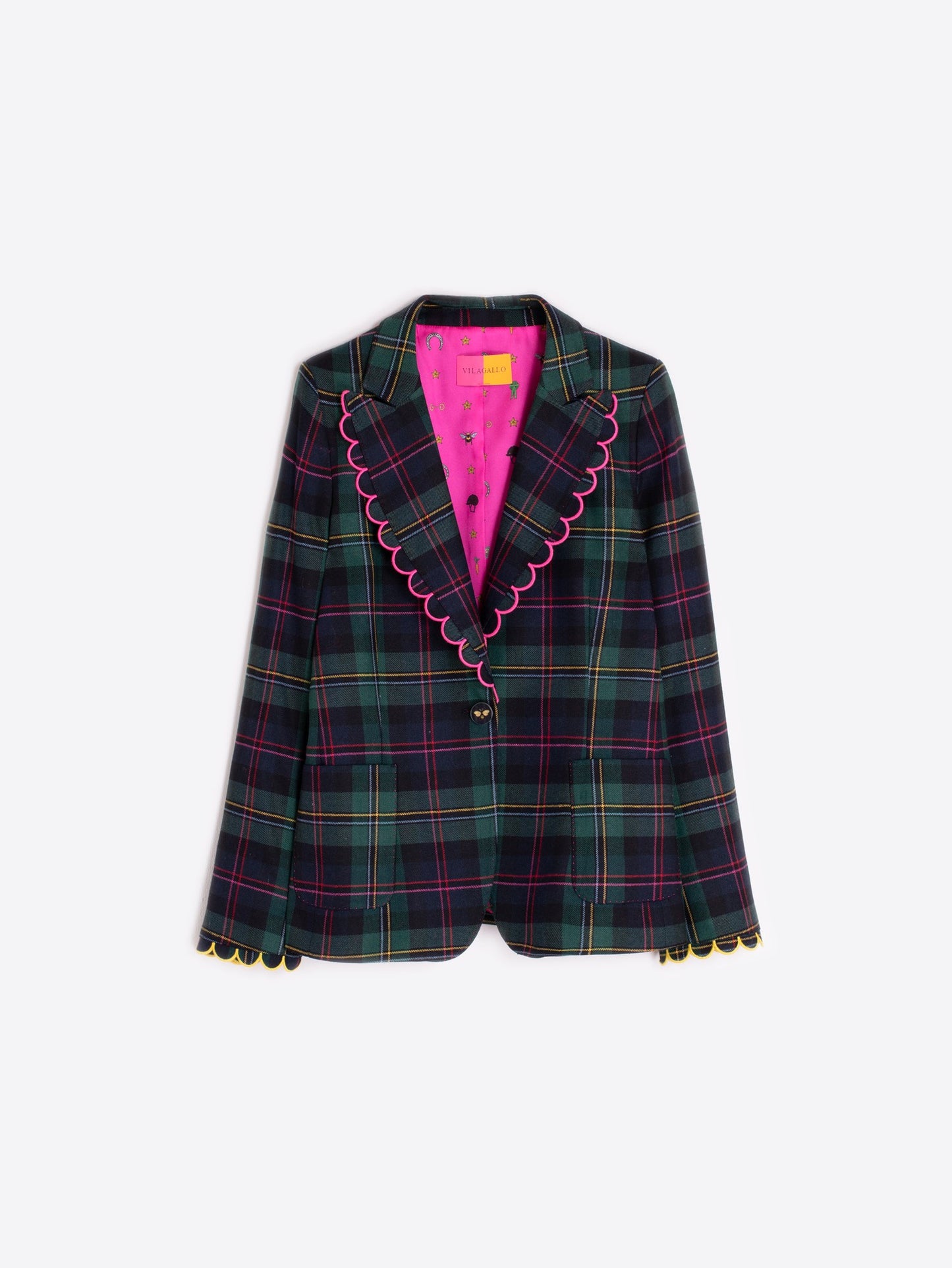 Jacket Hillary - Tartan with Scalloped Embroidery