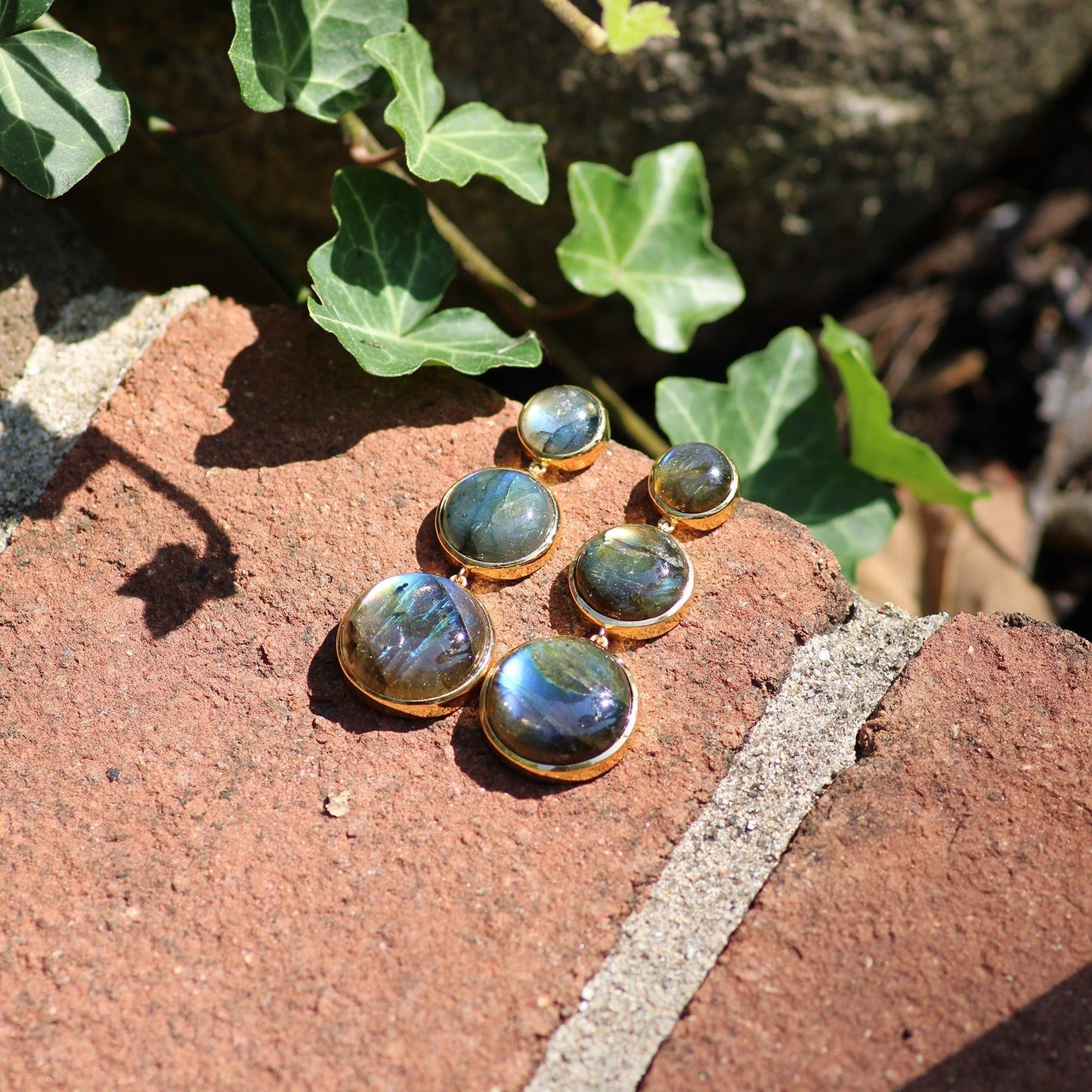 Round We Go Drop Earrings in Labradorite