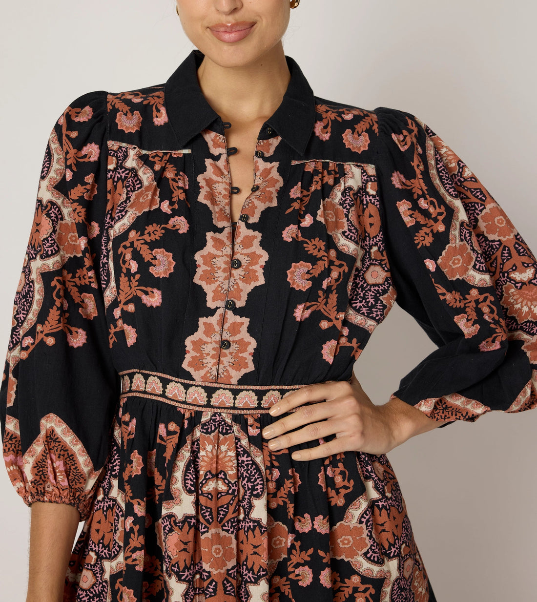 Leigh Mini Dress - Dark Lagos Print
