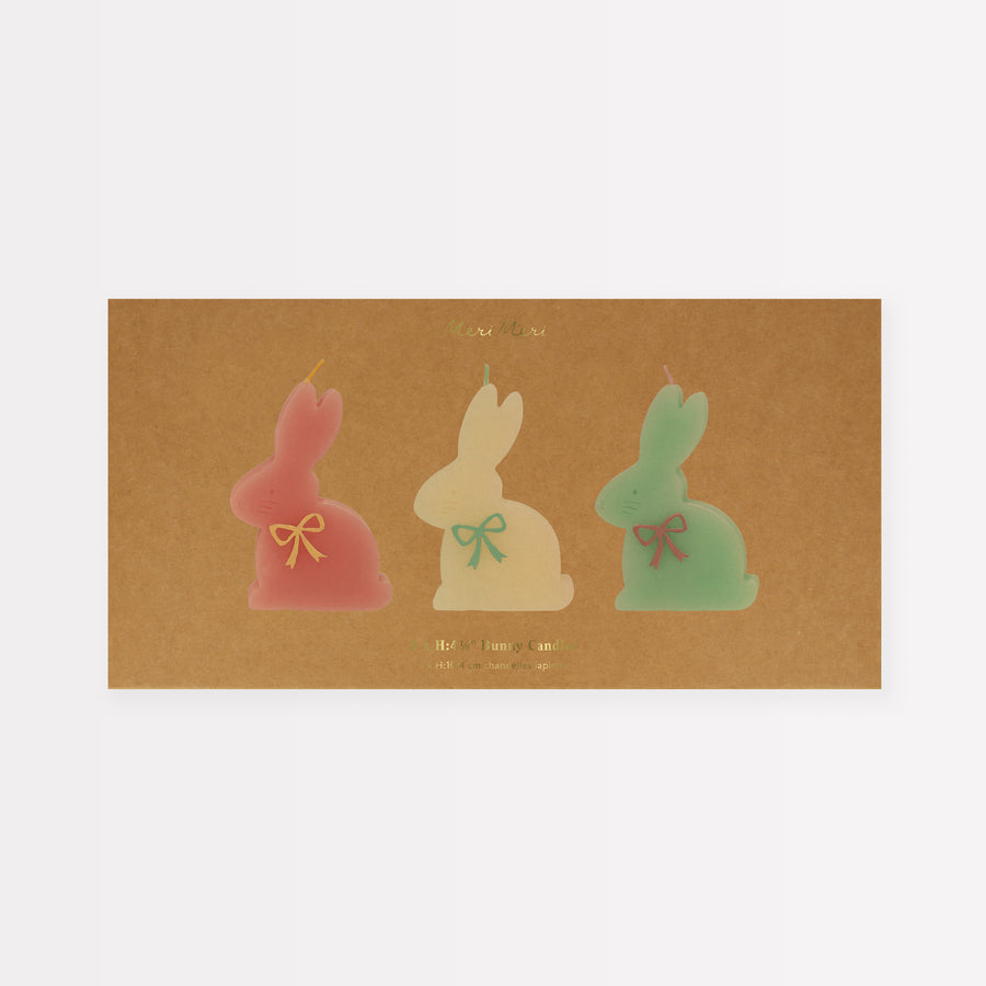 Set of 3 Bunny Candles