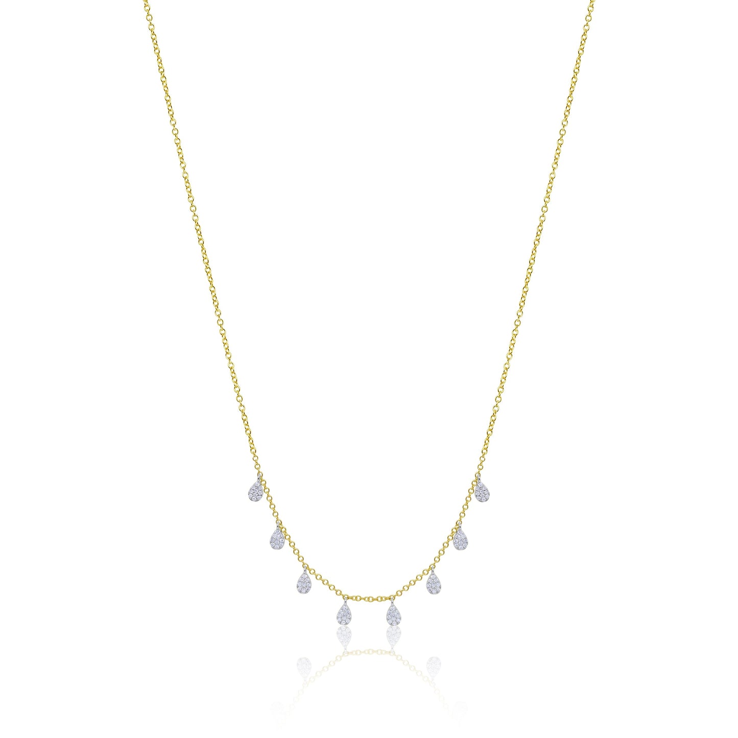 Yellow Gold Dainty Diamond Charm Necklace