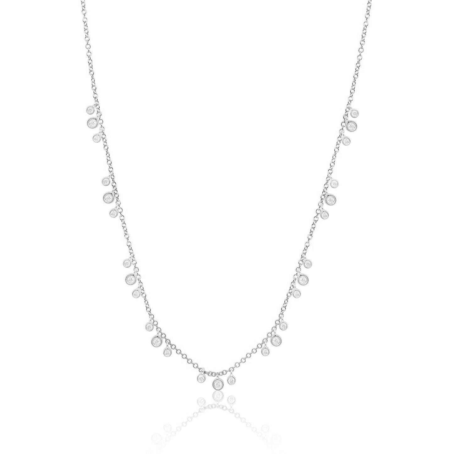 White Gold Double Bezel Necklace