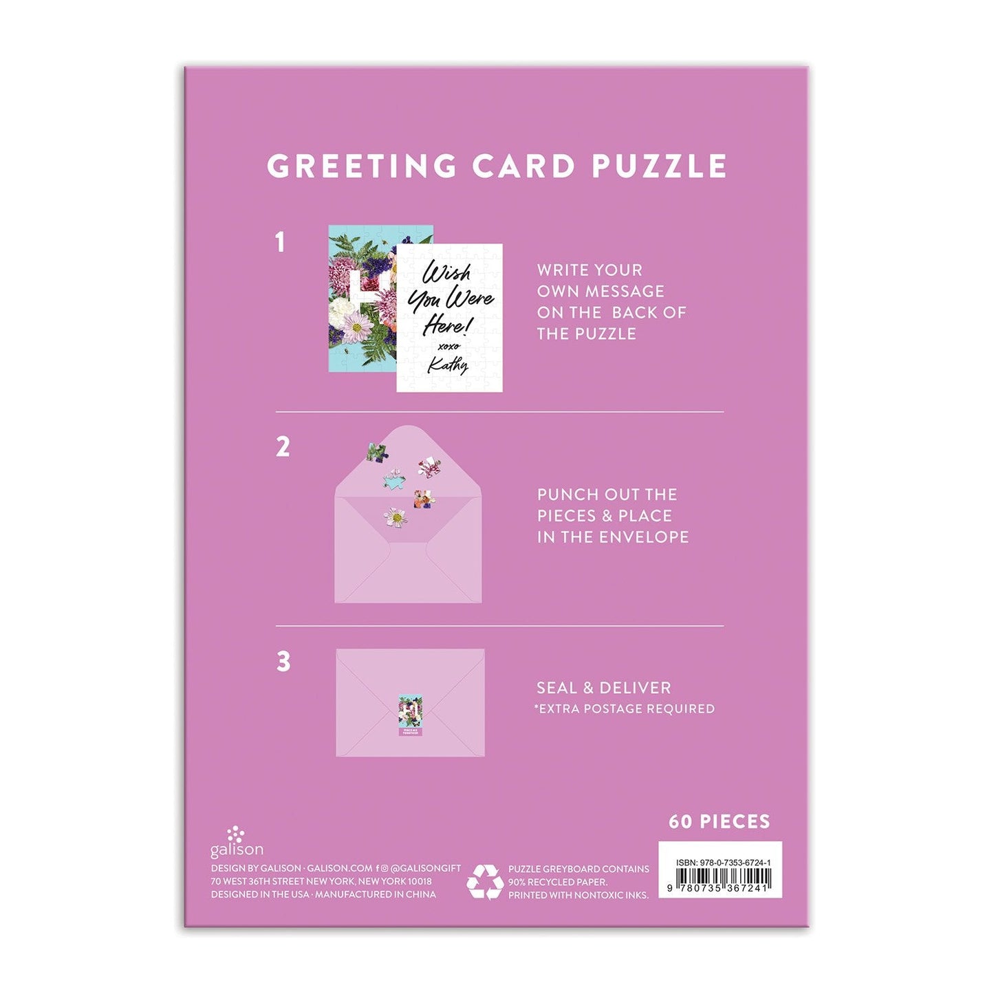 60pc Greeting Card Puzzle - Say It With Flowers Hi
