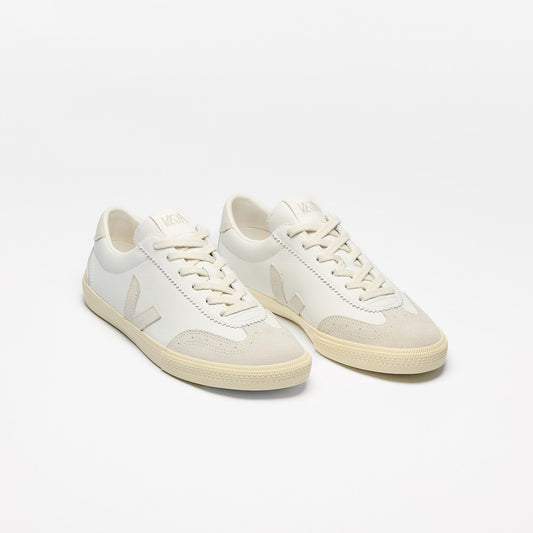 Volley Leather Sneaker -  White Natural
