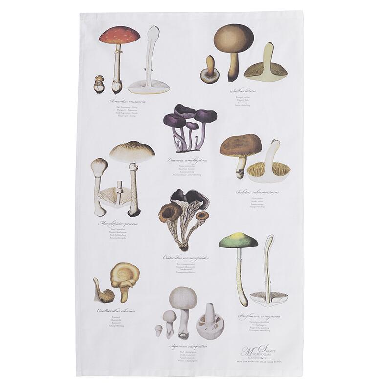 Organic Tea Towel - Mushrooms