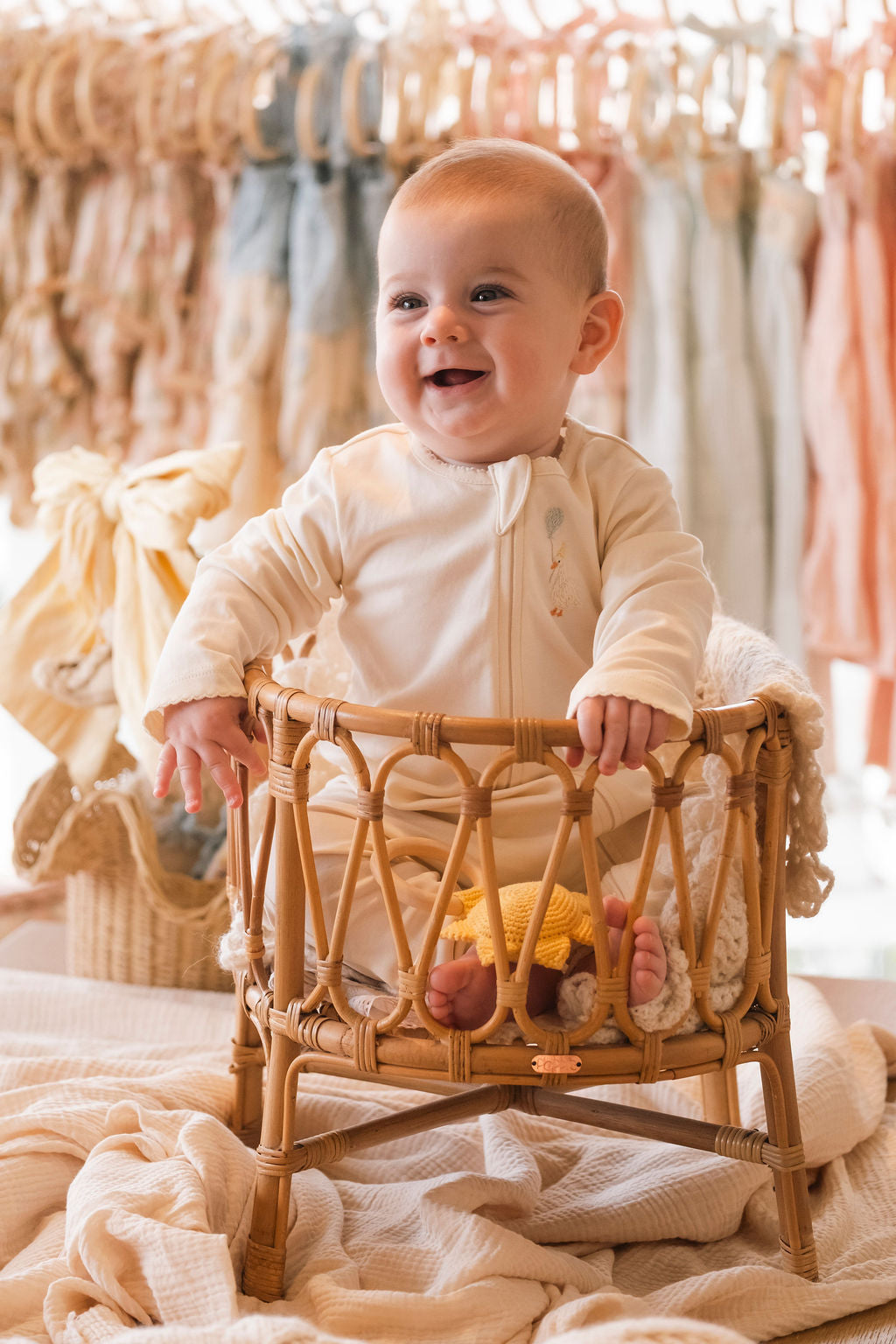 Pima Embroidered Bundle Set - Pearl Goose