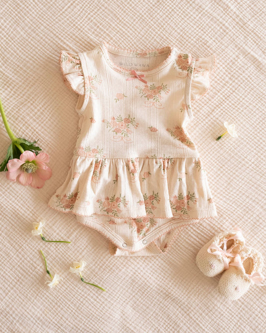 Pointelle Skirt Onesie - Parfait Pink