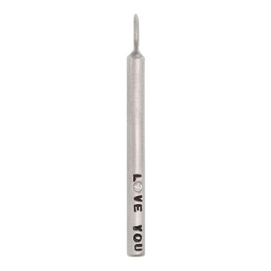 Sterling Silver Large Round Bar 'Love You'
