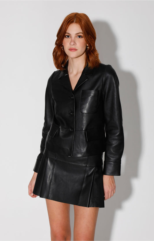 Karter Leather Jacket in Black
