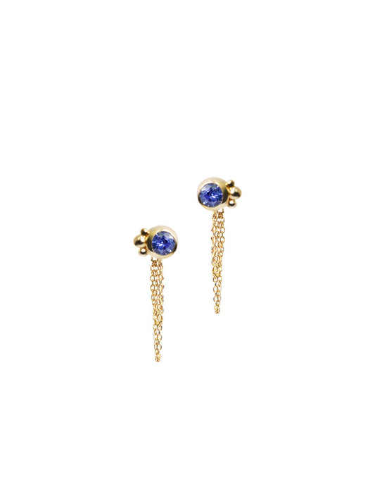 Blue Sapphire Chain Earring