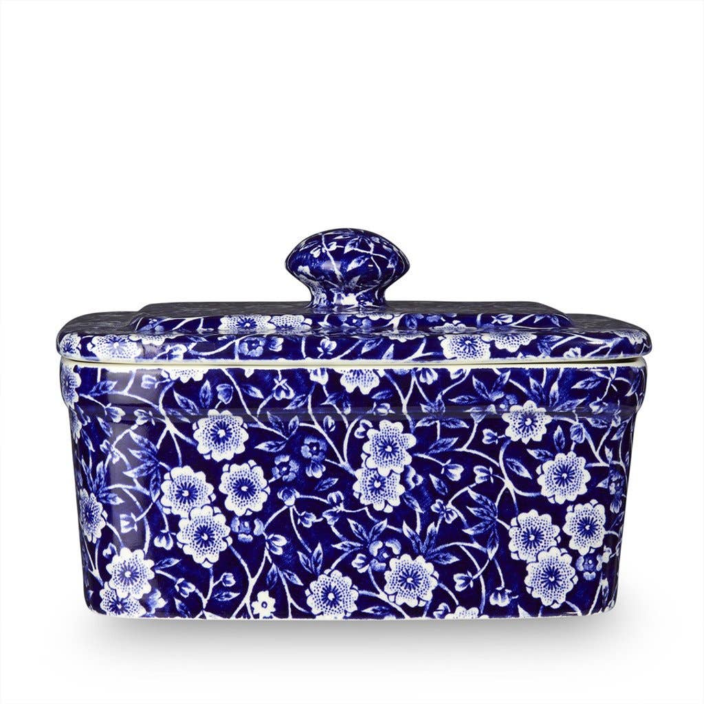 Blue Calico Butter Dish