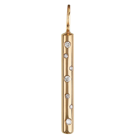 14k Diamond Medium Round Bar