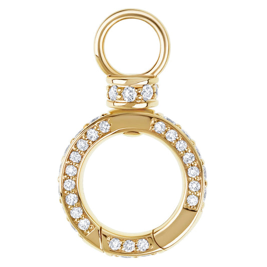 14k yellow gold pave round swivel diamond hinge