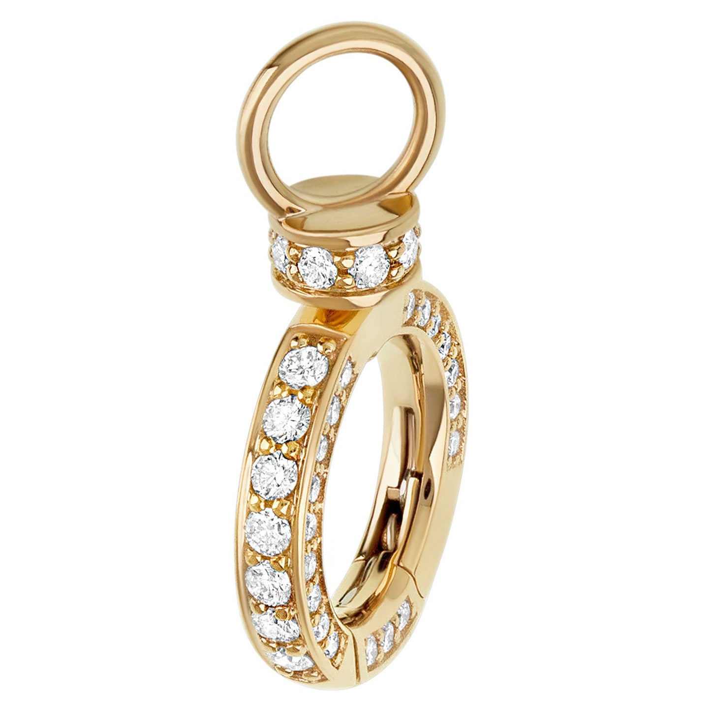 14k Yellow Gold Pave Round Swivel Diamond Hinge