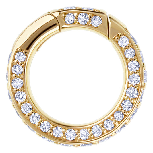 14k Yellow Gold Pave Round Clip Diamond Hinge