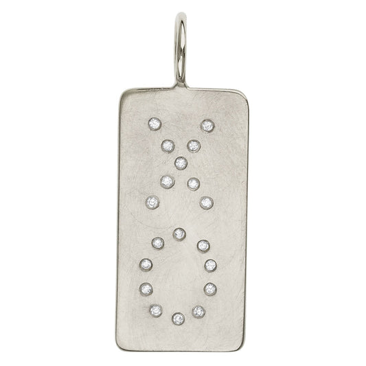 Sterling Silver Diamond XO ID Tag