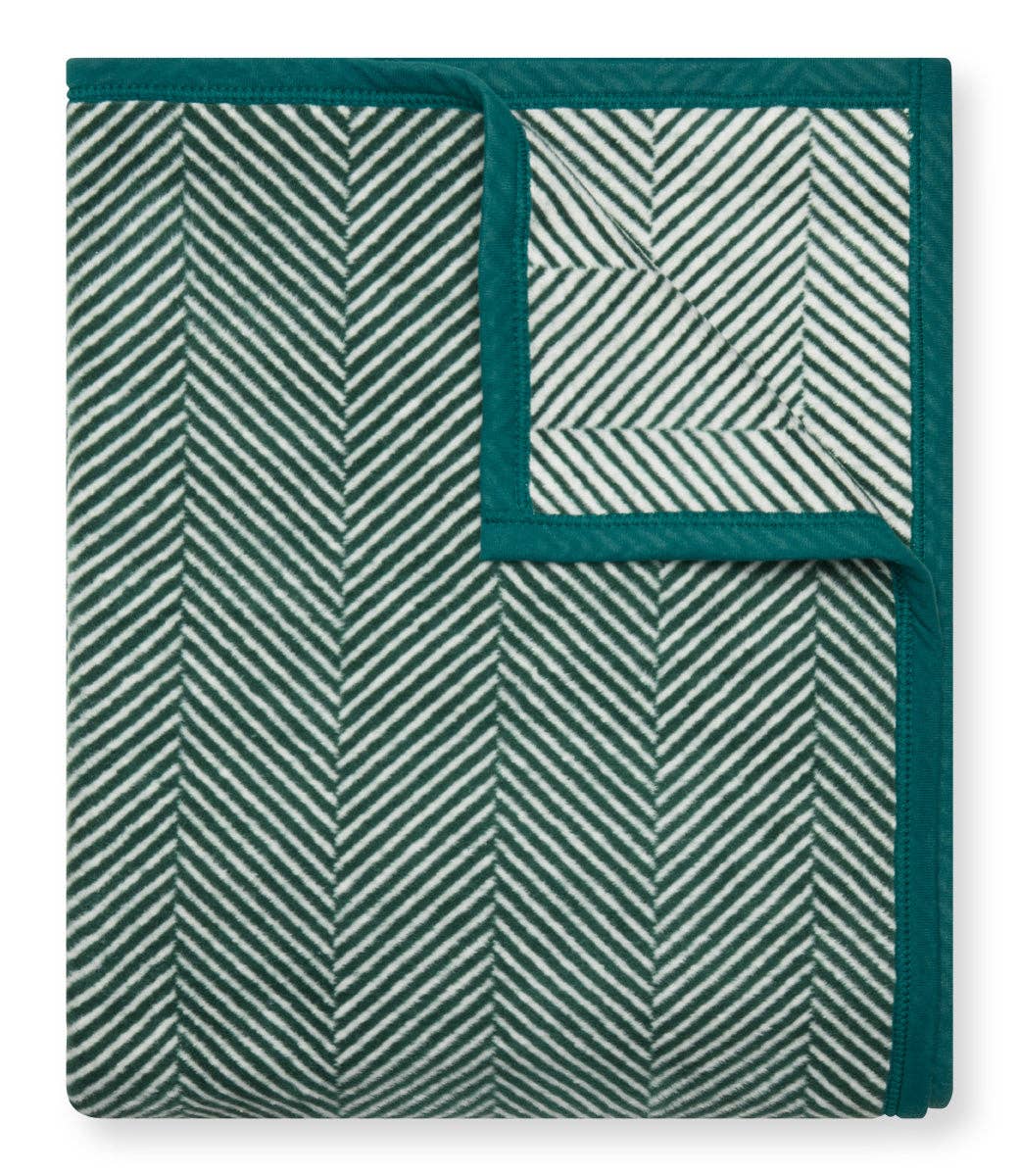 Harborview Herringbone Blanket - Evergreen
