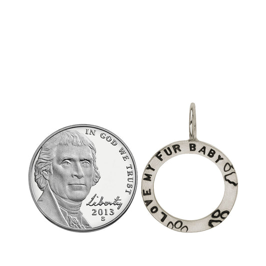 Silver Love my Fur Baby Open Circle Charm