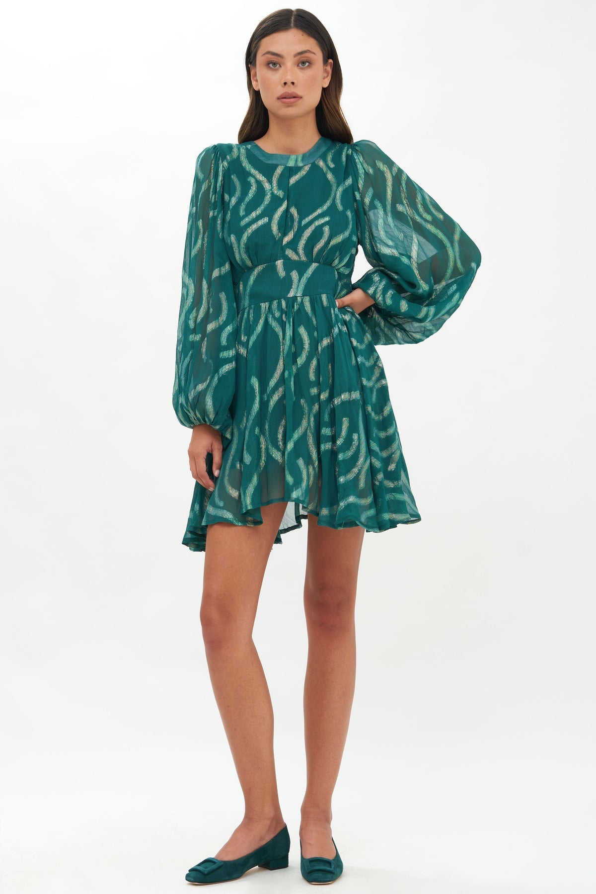 Ballon Waisted Mini Dress