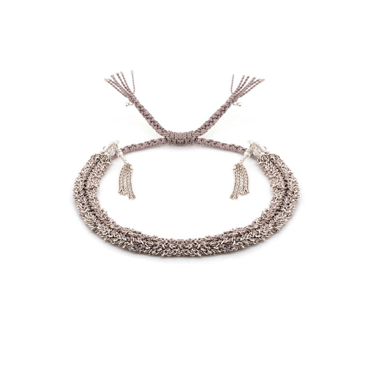 Braided Bracelet - Silver/Grey
