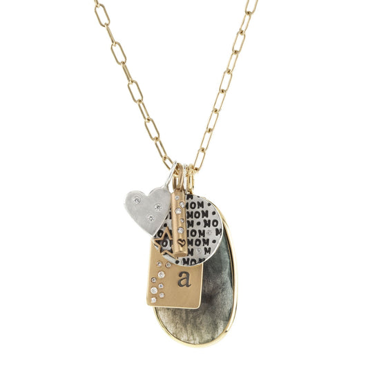 Sterling Silver Diamond Heart Charm