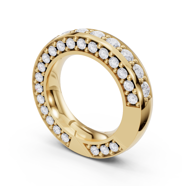 14k Yellow Gold Pave Round Clip Diamond Hinge