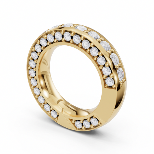 14k Yellow Gold Pave Round Clip Diamond Hinge