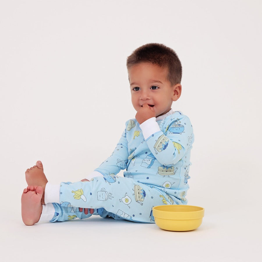 Two Piece Pajama Set - Blue Breakfast