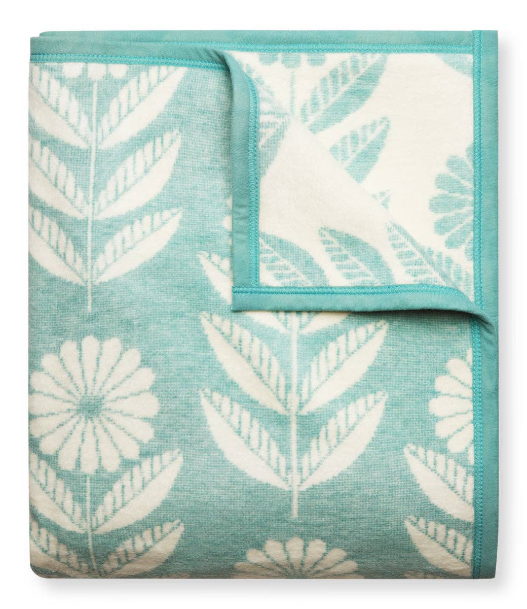 Nordic Floral Blanket - Orion Blue on