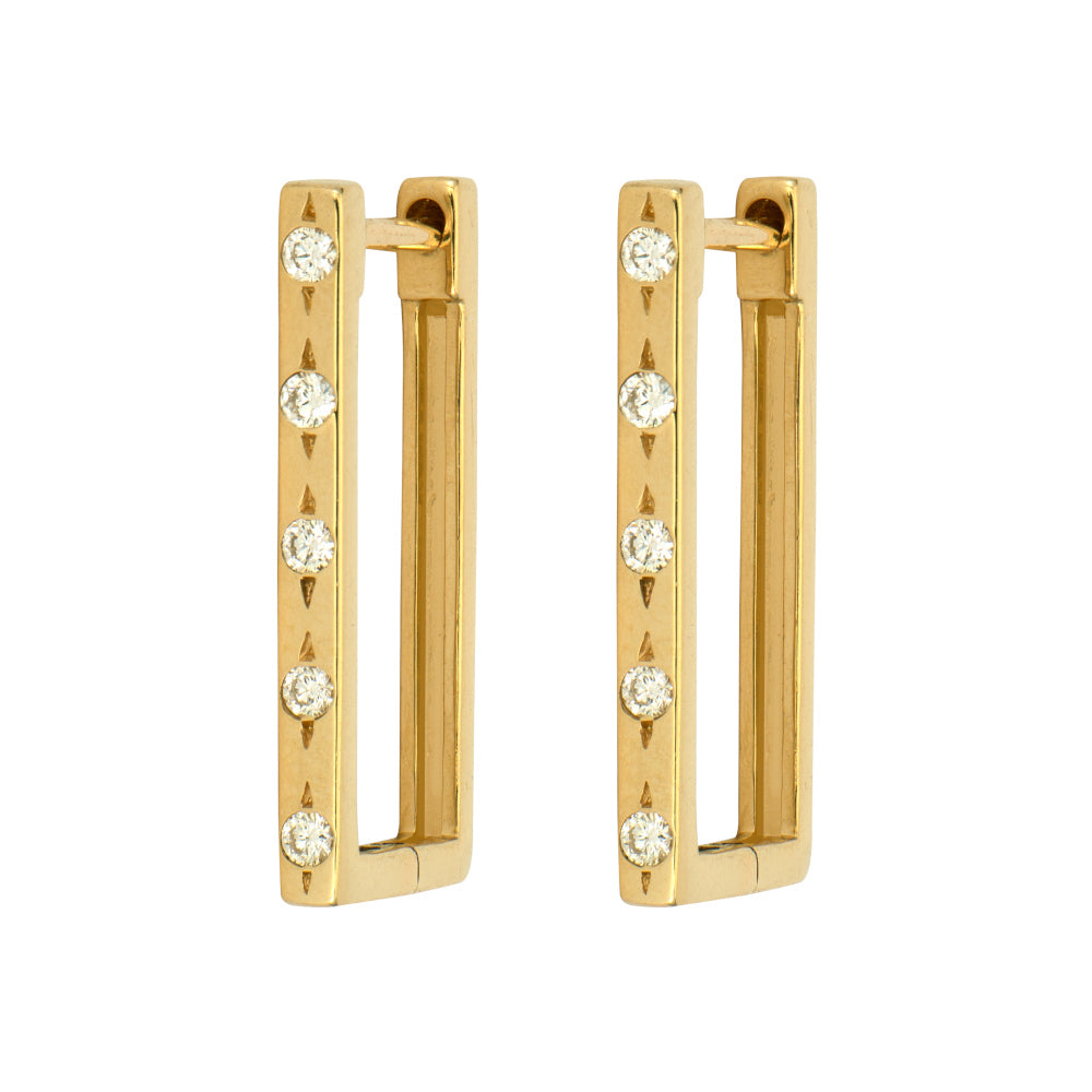 Single Classic Diamond Rectangular Hoop