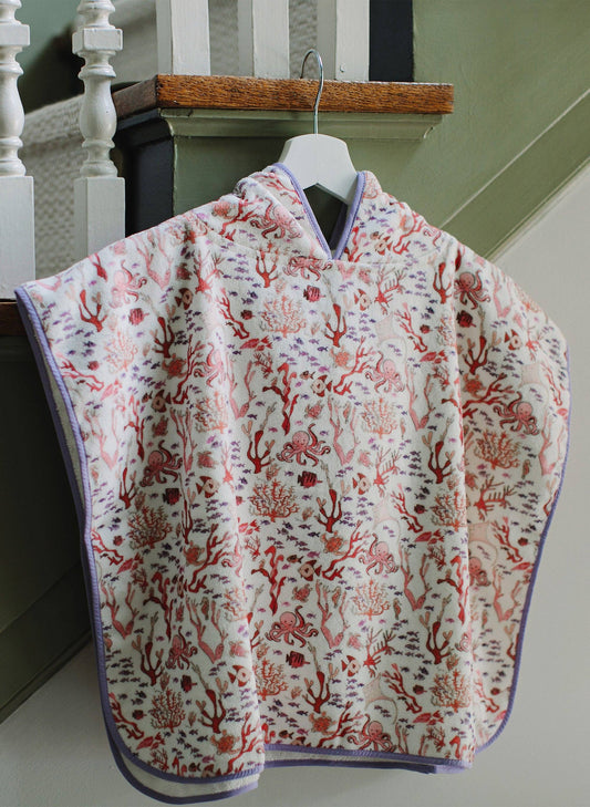 Swim Poncho - Rosy Coral Reef