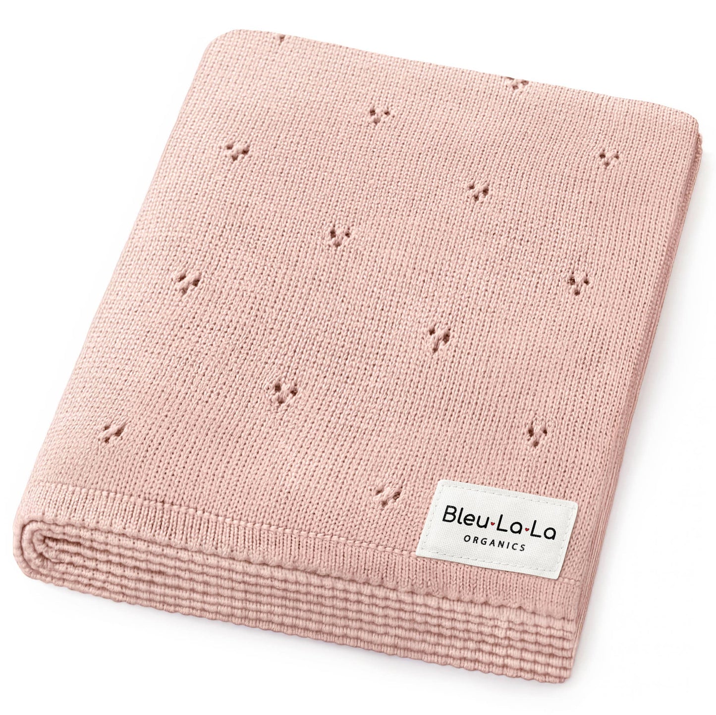 100% Organic Cotton Pointelle Swaddle Receiving Baby Blanket: Powder Blue
