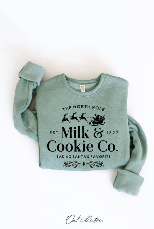 The North Pole Milk & Cookie Co. Graphic Sweatshirt - Dark Sage