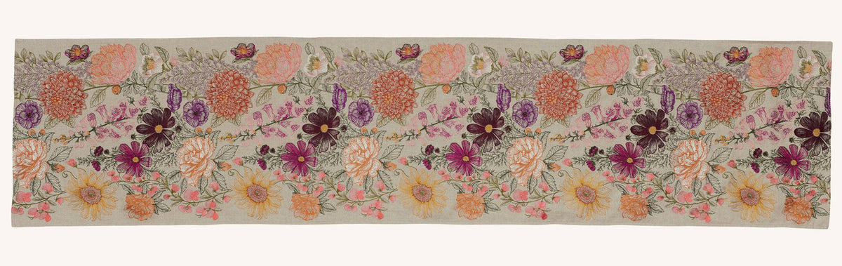Paradise Garden Table Runner: 76" × 18"