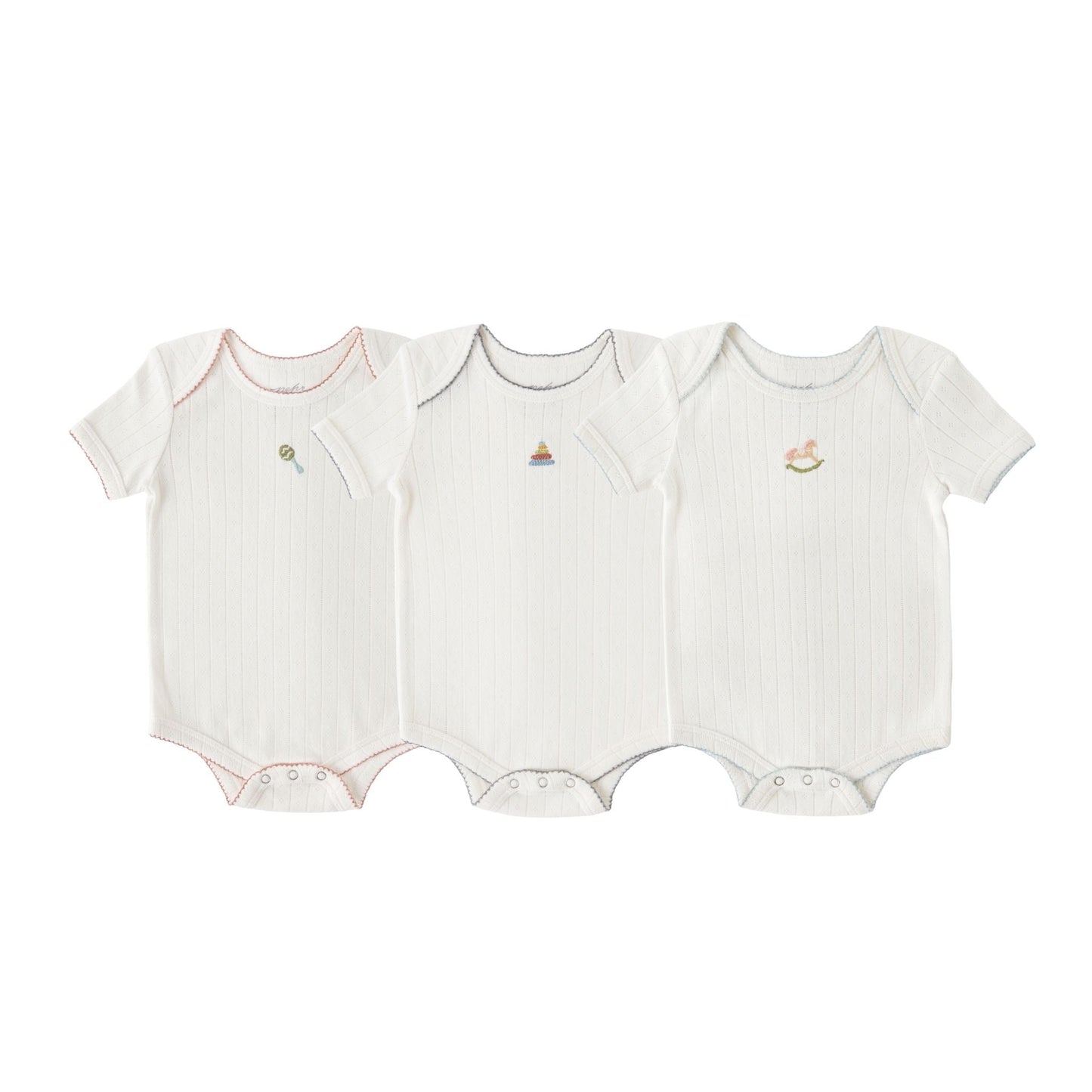 Petit Pehr Pointelle One-Piece 3-Pack - Playtime