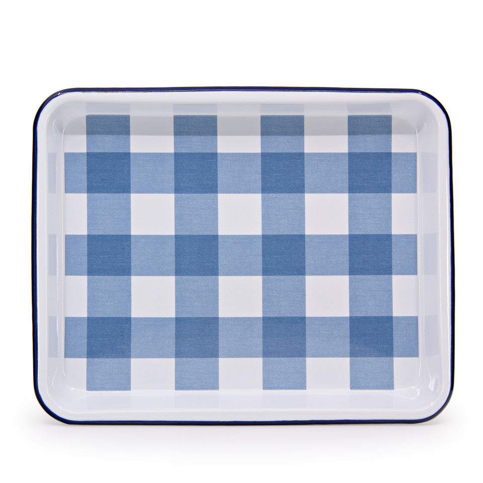 Max Humphrey x CCH Gingham Small, Rectangle Tray, Blue