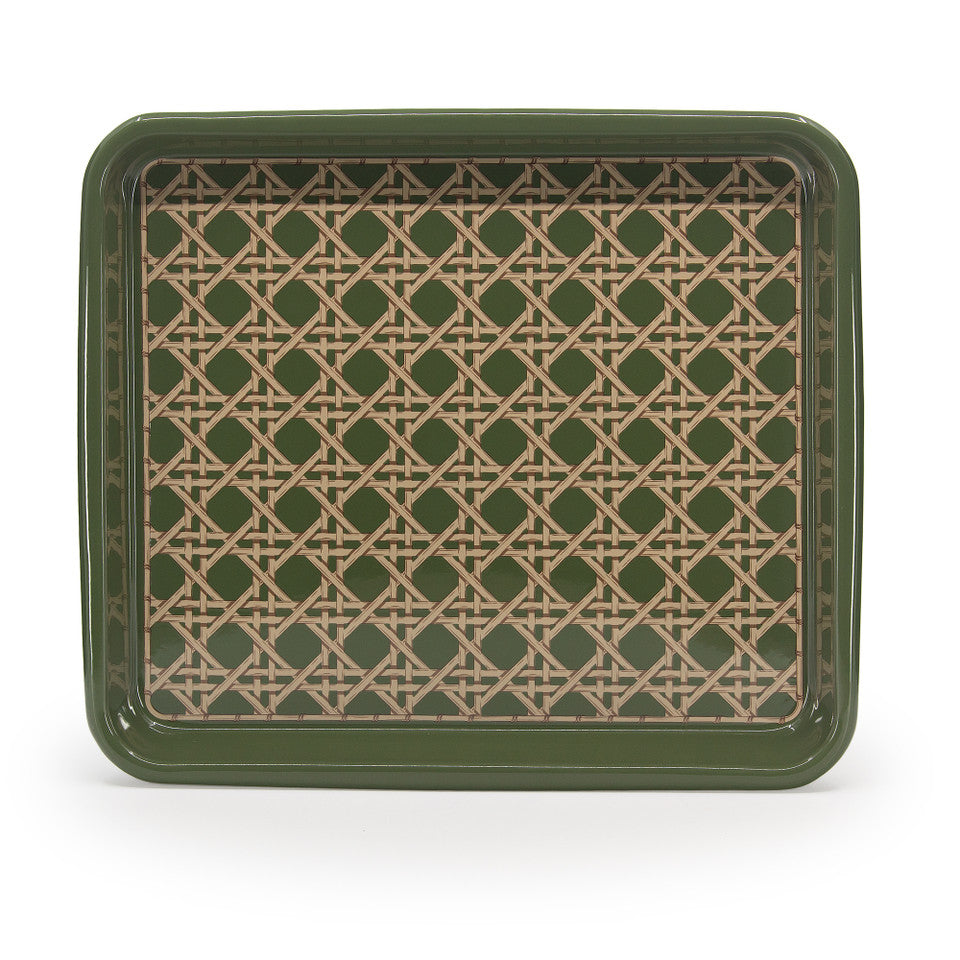 Domino x CCH Wicker Medium Rectangle Tray - Sage